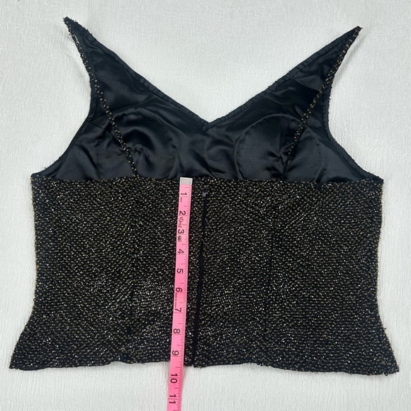 Scala Black silk Camisole beaded with gold and iridescent eye catching Sparkle 💖 - Picture 7 of 10